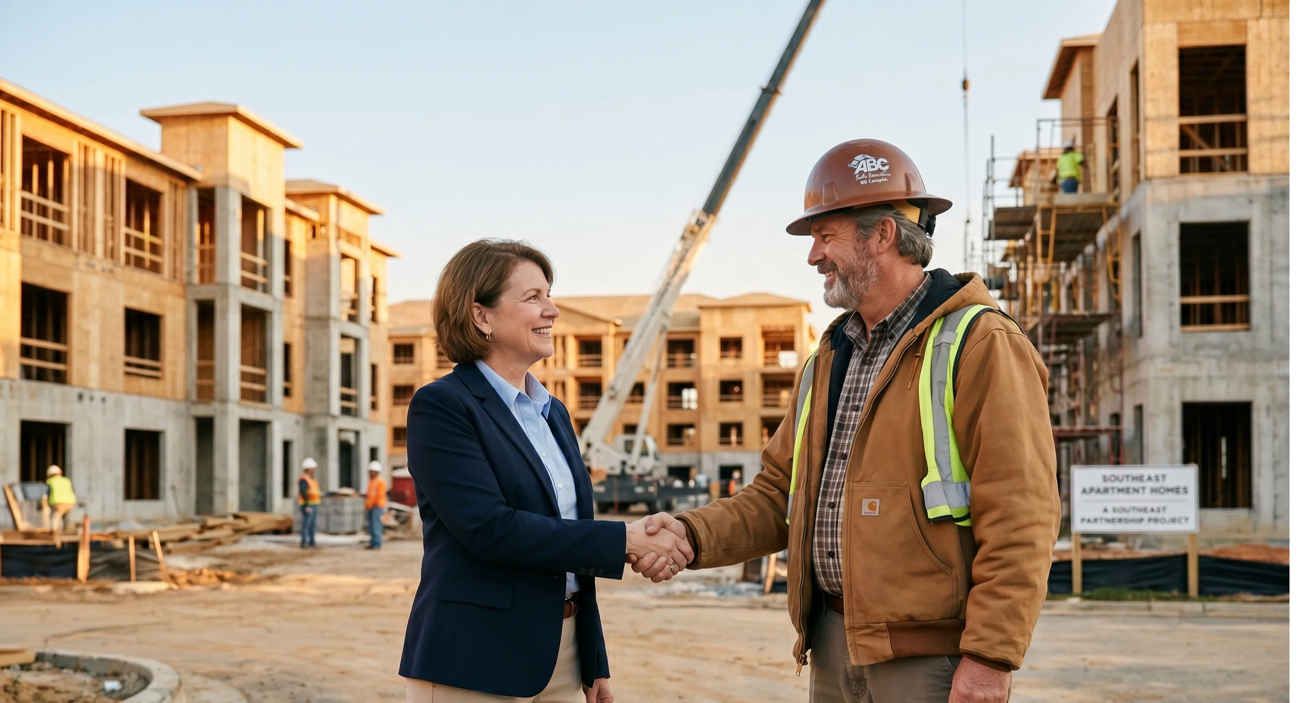 Southeast Telephone representative partnering with a general contractor at a development site