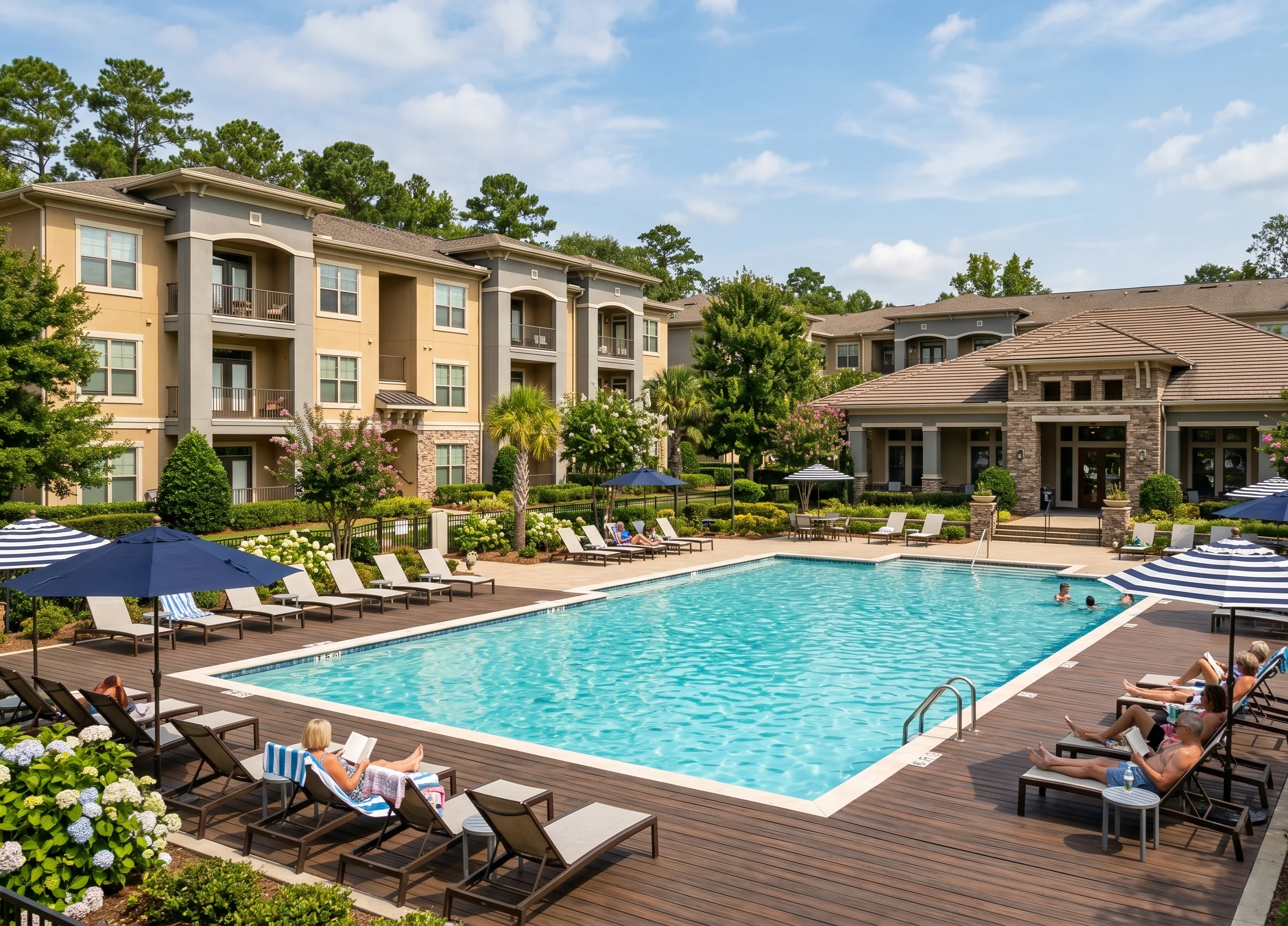 Multifamily community pool with LTE emergency phone for year-round compliance